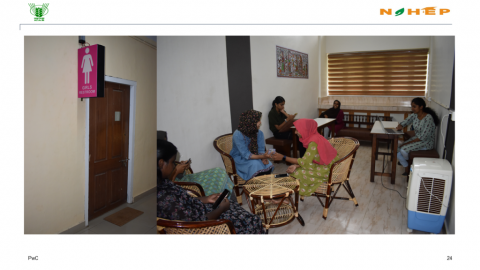 Girls restroom renovated under NAHEP-CAAST-EAP at Academic Block I, CoA, Vellanikkara